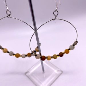 NEW handcrafted semi precious hoop earrings